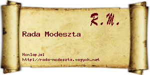 Rada Modeszta névjegykártya